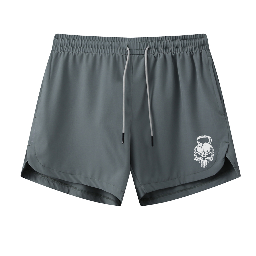 Dumbbell Skull Graphic Shorts