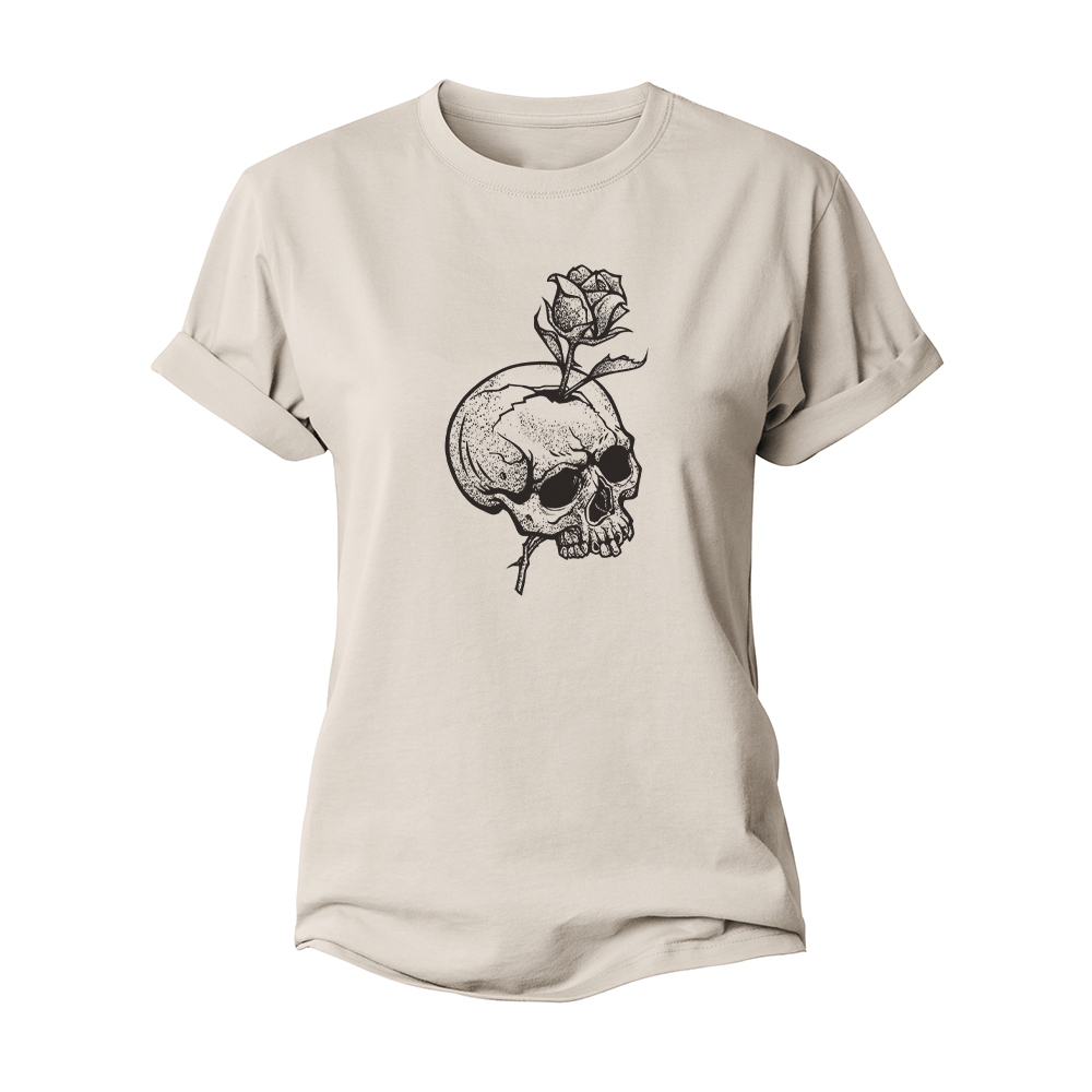 Rose Skull Women's Cotton T-Shirt