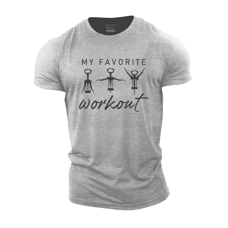 My Favorite Workout Graphic Men's Cotton T-Shirts