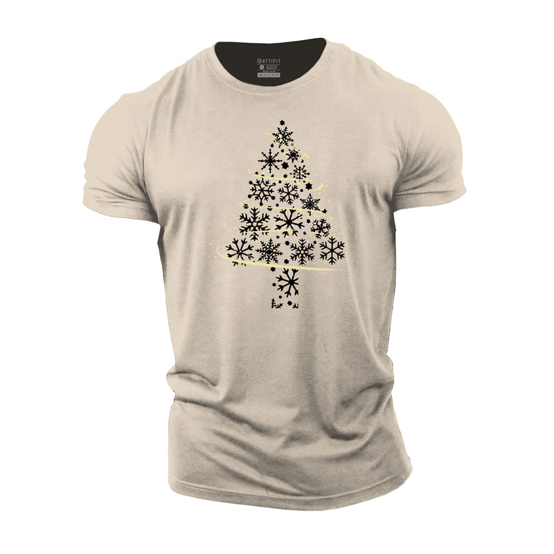 Cotton Snowflake Christmas Tree Men's T-shirts