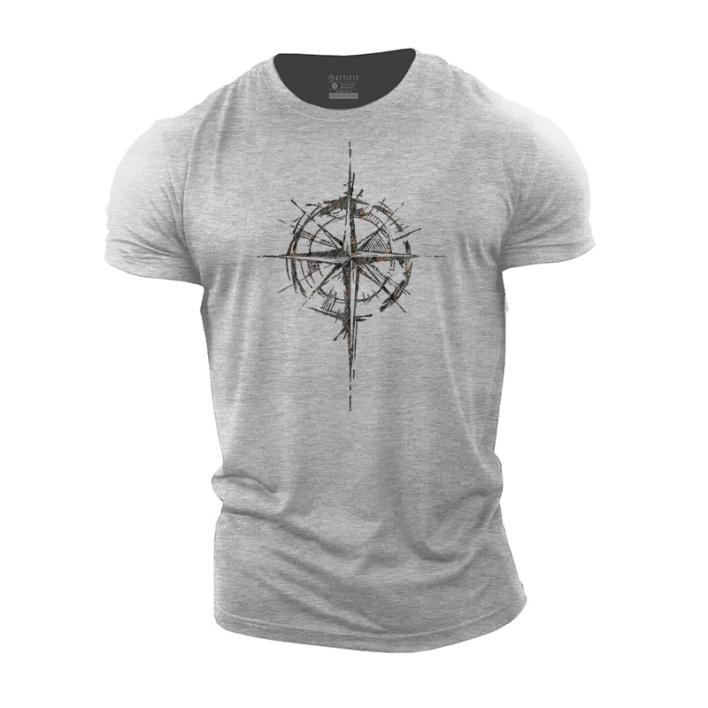 Vintage Compass Cotton T-Shirts