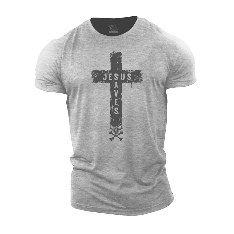 Jesus Saves Graphic Cotton T-Shirt