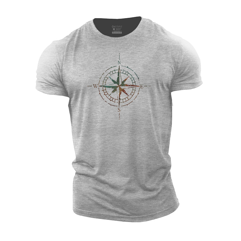 Compass Print Men's Workout T-shirts