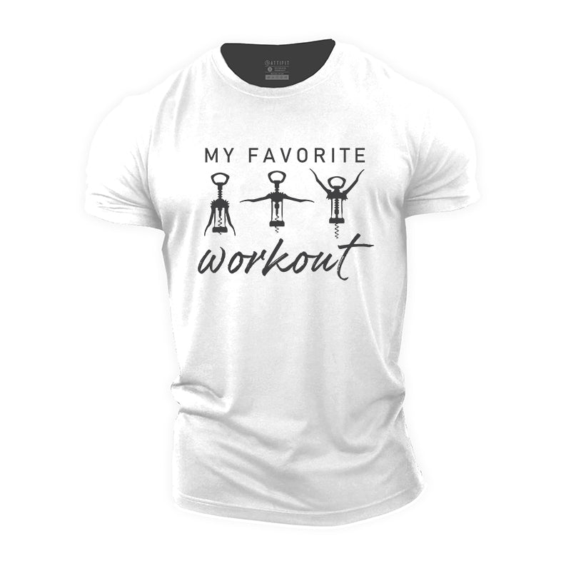 My Favorite Workout Graphic Men's Cotton T-Shirts