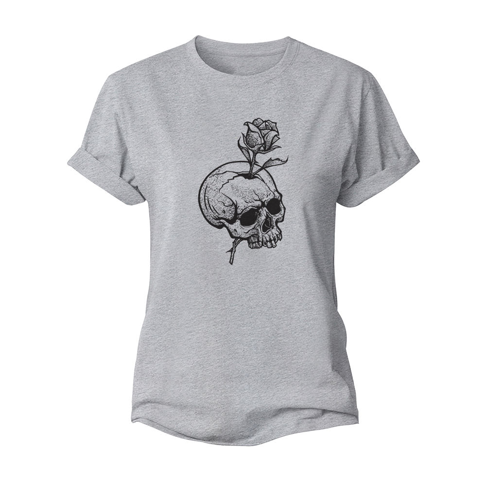 Rose Skull Women's Cotton T-Shirt