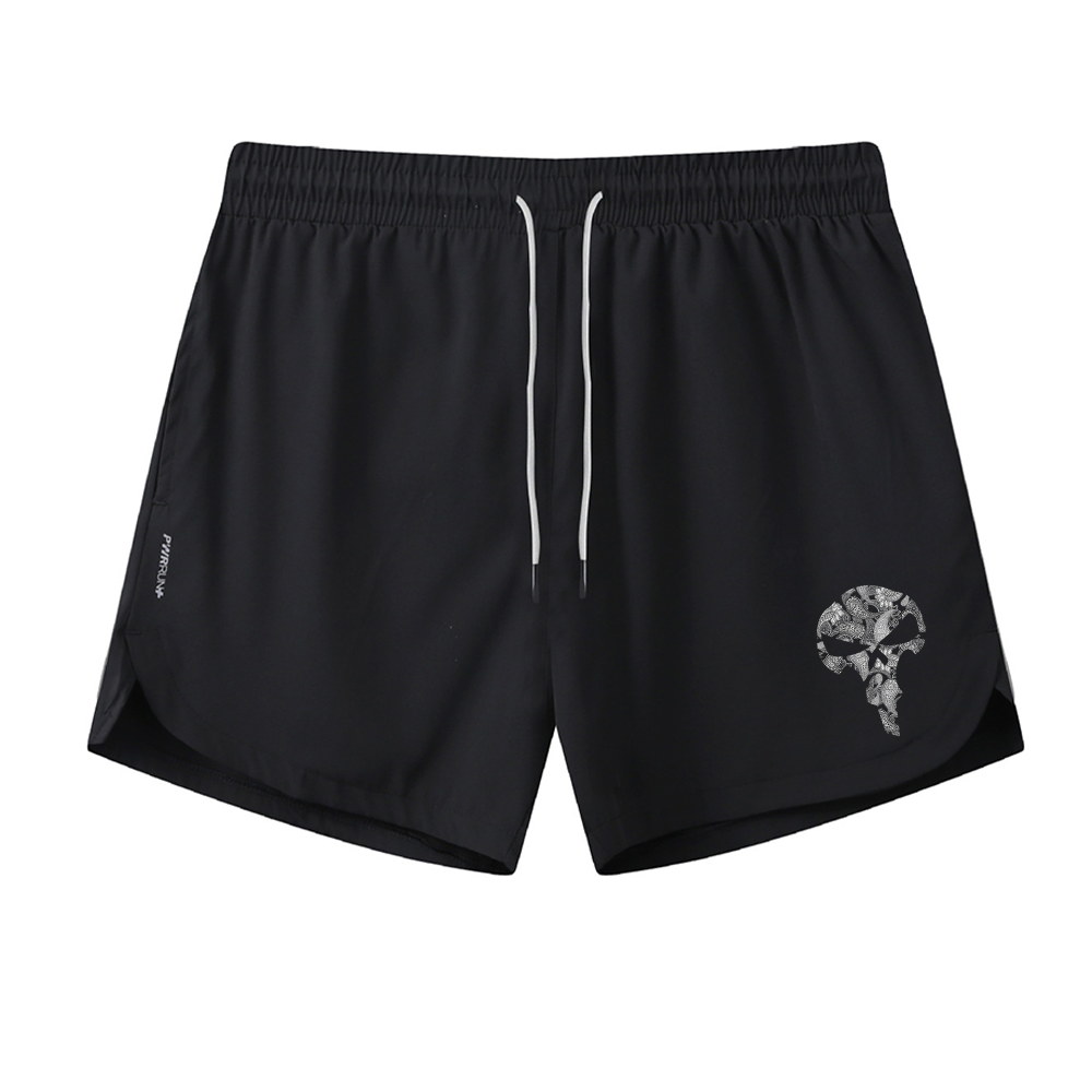 Paisley Skull Graphic Shorts