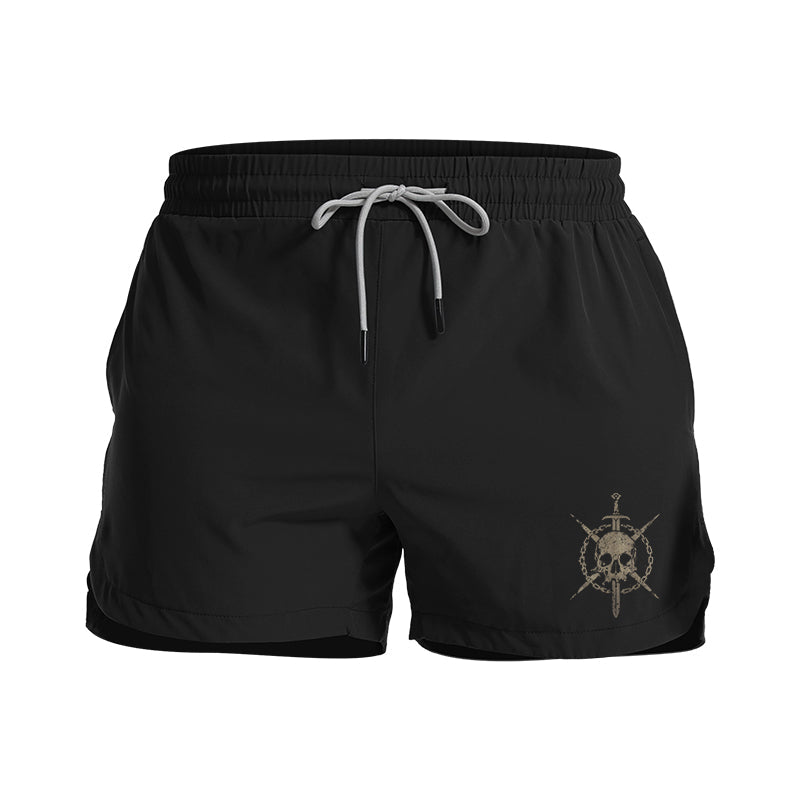 Skull Sword Graphic Shorts