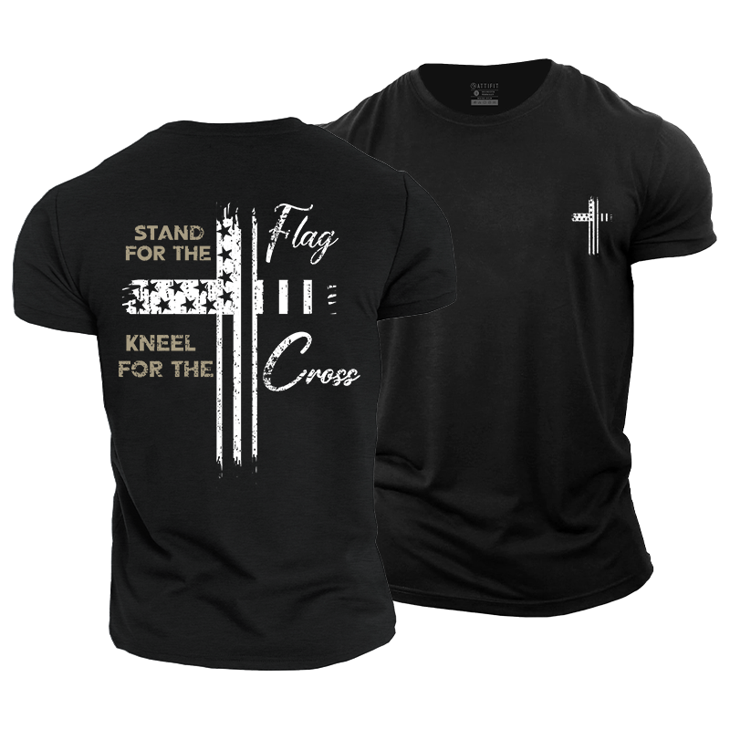 Stand for The Flag Kneel for The Cross Cotton T-Shirt