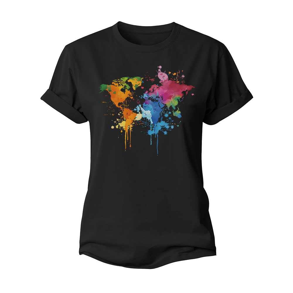 World Map Women's Cotton T-Shirt