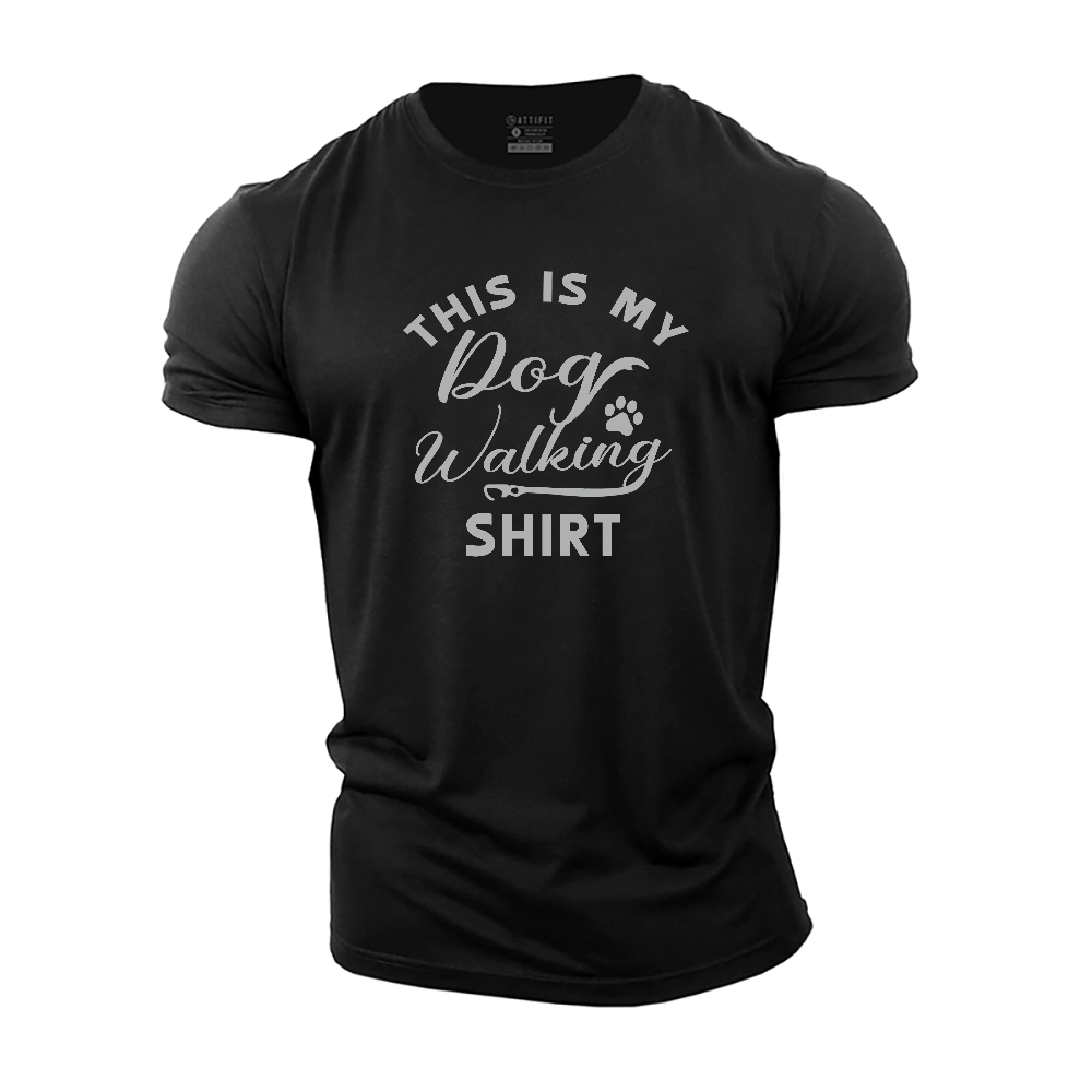 This Is My Dog Walking Shirt Cotton T-Shirt