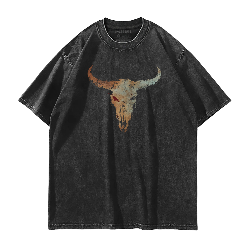 Ink-textured Bull Washed T-Shirt