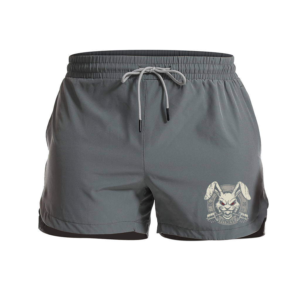 Fitness Bunny Graphic Shorts