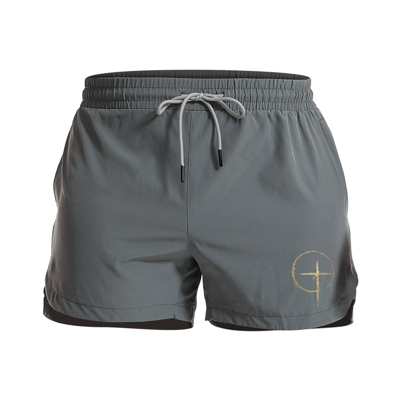 Simple Cross Graphic Shorts