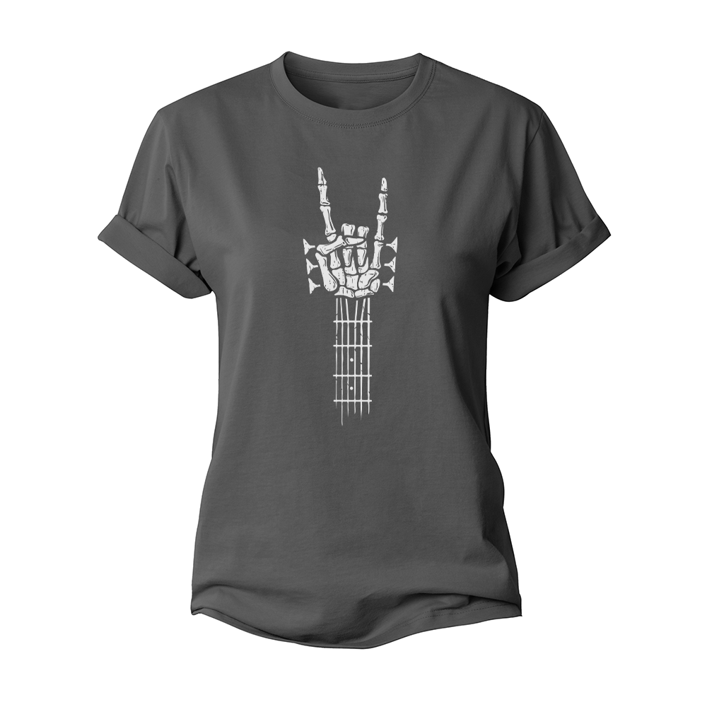 Rock Skull Guitar Women's Cotton T-Shirt