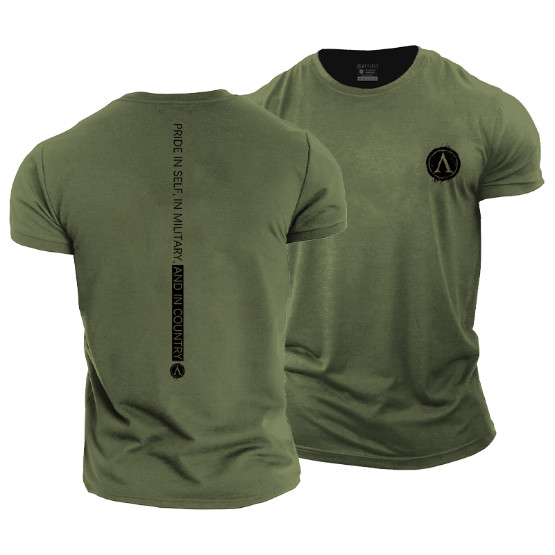 Pride in Self in Military and in Country Cotton T-Shirt