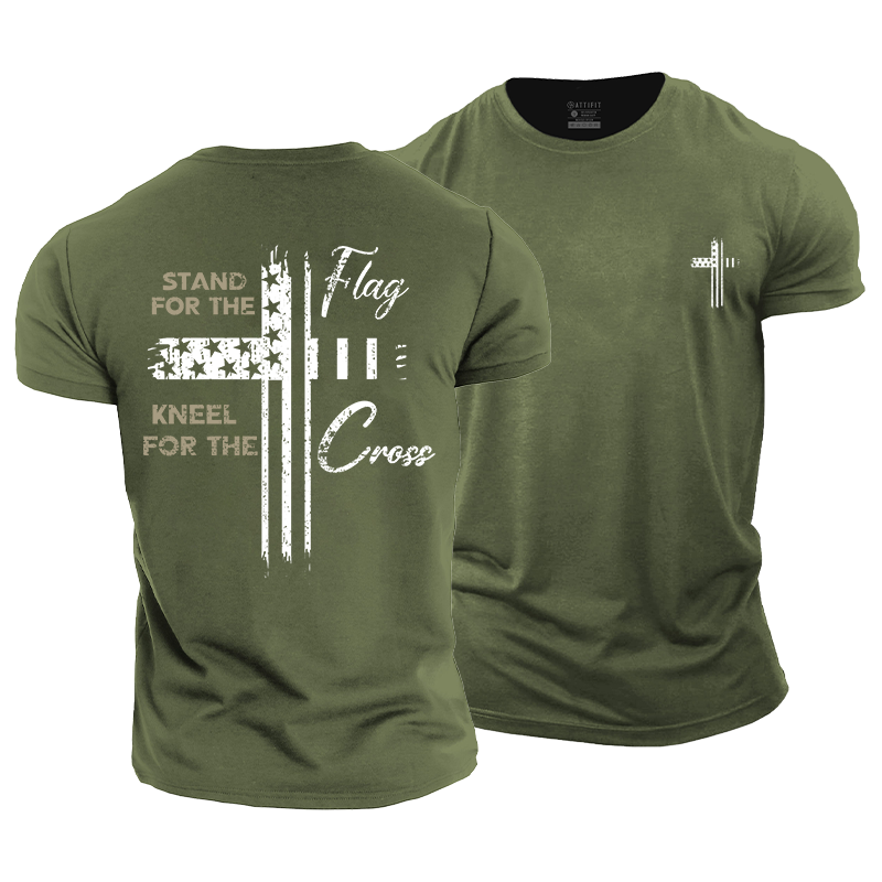 Stand for The Flag Kneel for The Cross Cotton T-Shirt