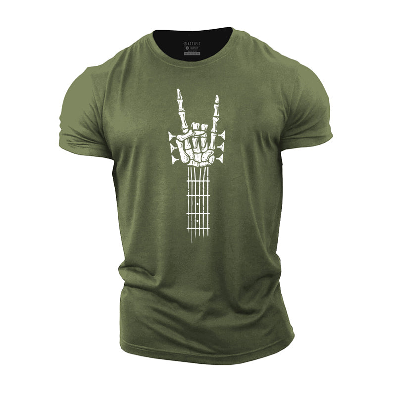 Rock Skull Guitar Cotton T-shirt