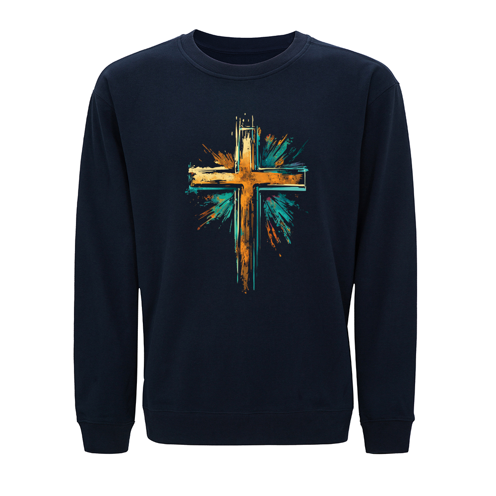 Splashed Ink Cross Crewneck Sweatshirt