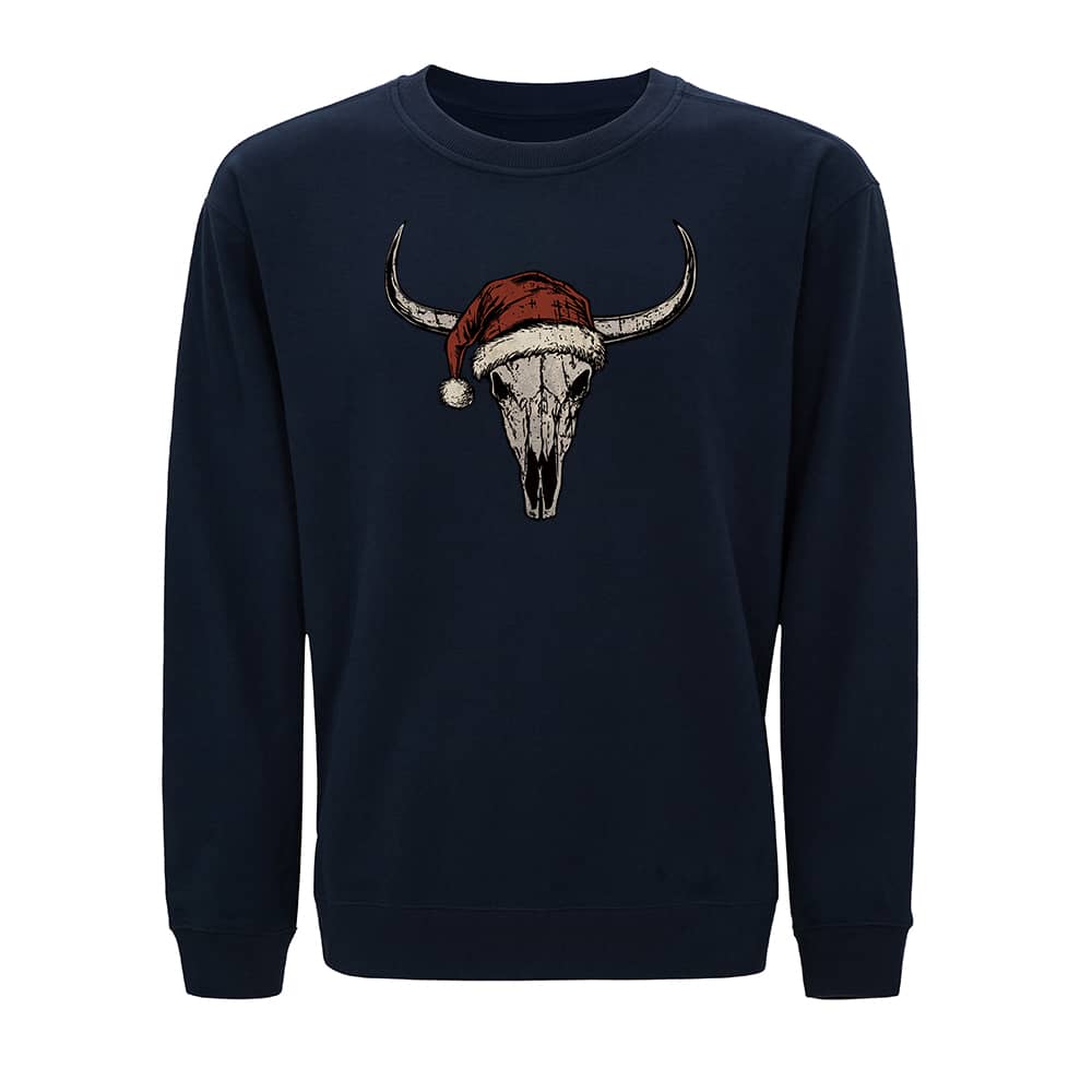 Christmas Bull Skull Crewneck Sweatshirt