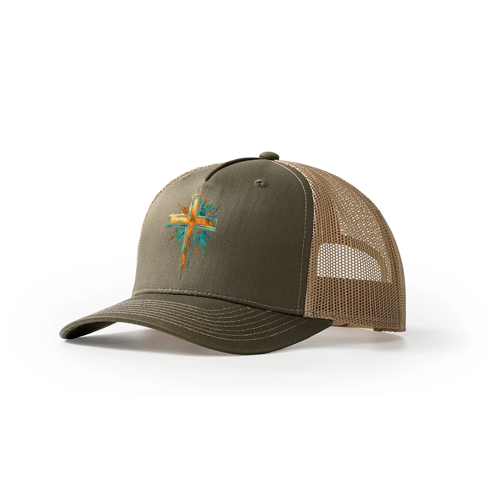 Splashed Ink Cross Trucker Hat