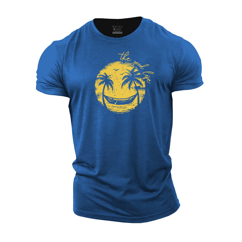 Smiley Palm Tree Cotton T-Shirt