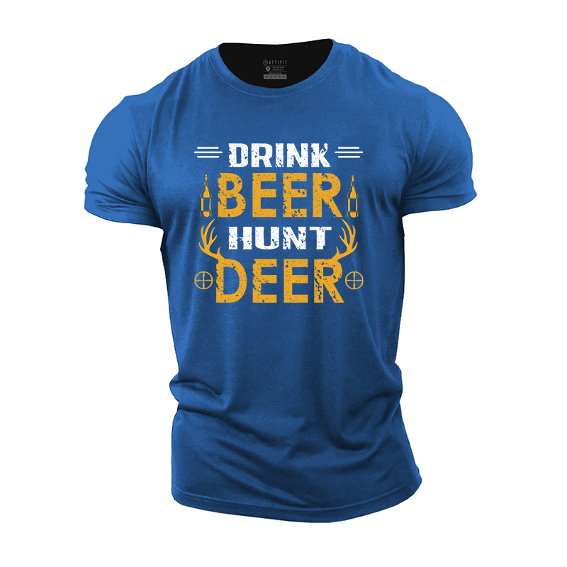 Drink Beer Hunt Deer Cotton T-Shirt