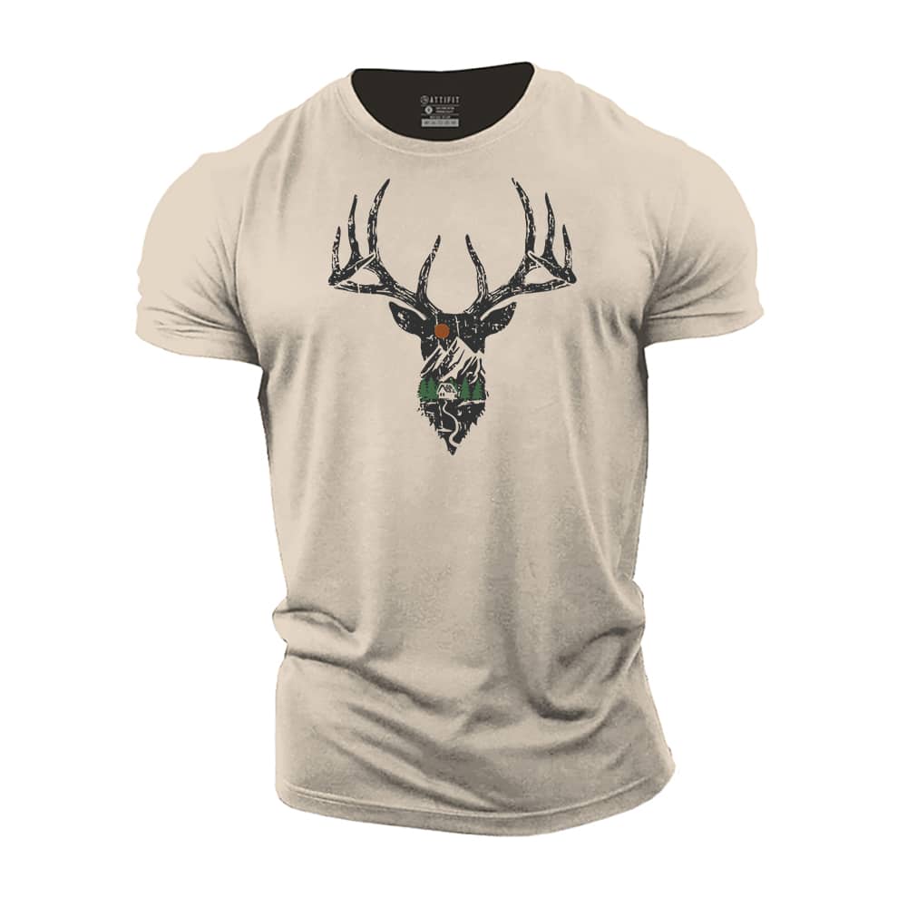 Elk Landscape Cotton T-Shirt