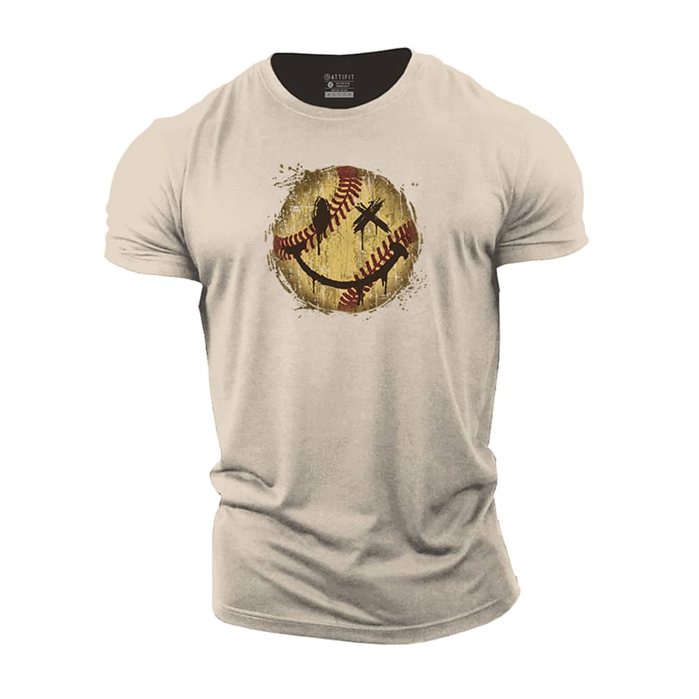 Baseball Smiley Cotton T-Shirt