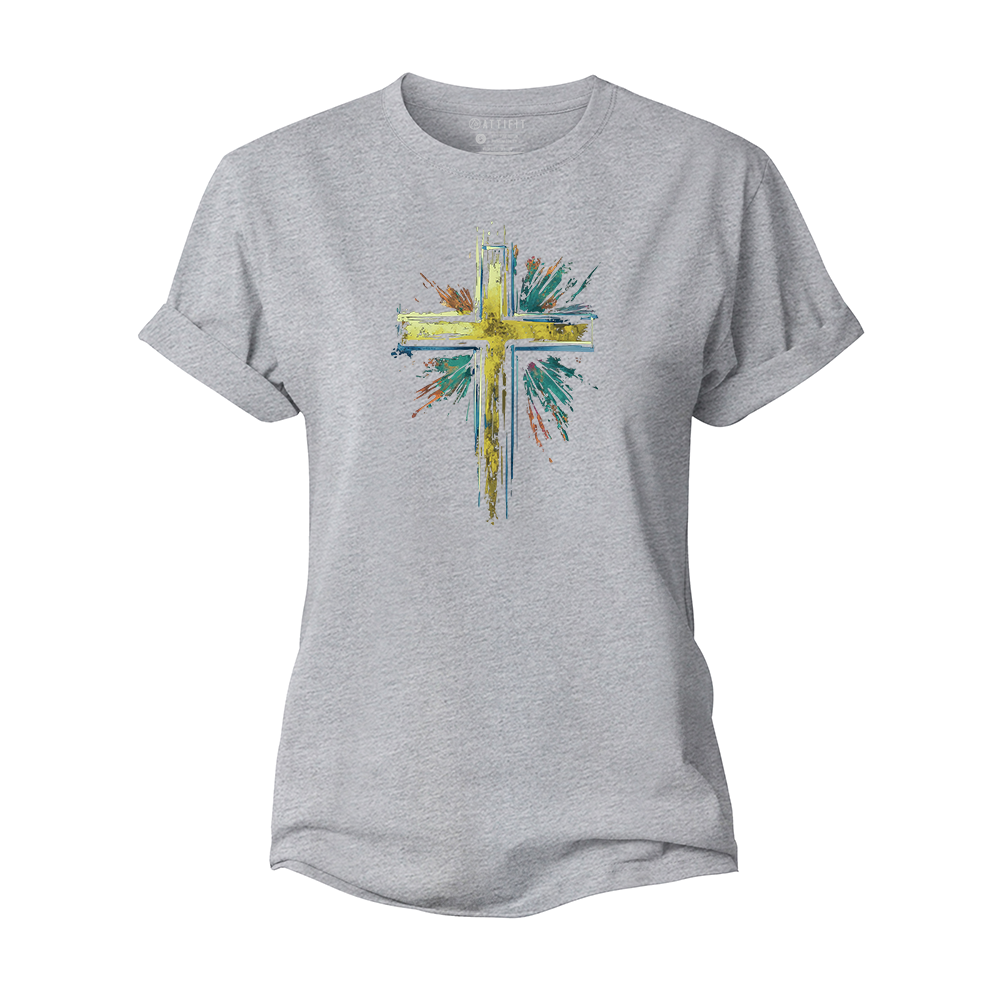 Splashed Ink Cross Cotton T-Shirt