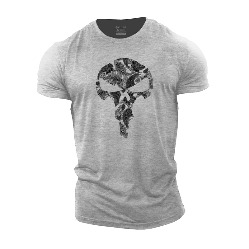 Paisley Skull Cotton T-Shirt