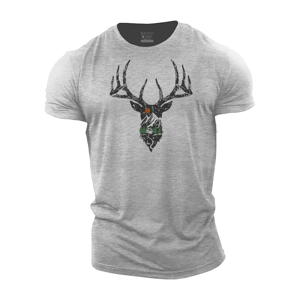 Elk Landscape Cotton T-Shirt