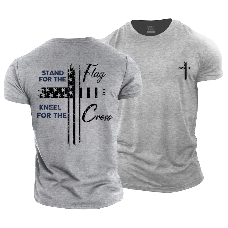 Stand for The Flag Kneel for The Cross Cotton T-Shirt