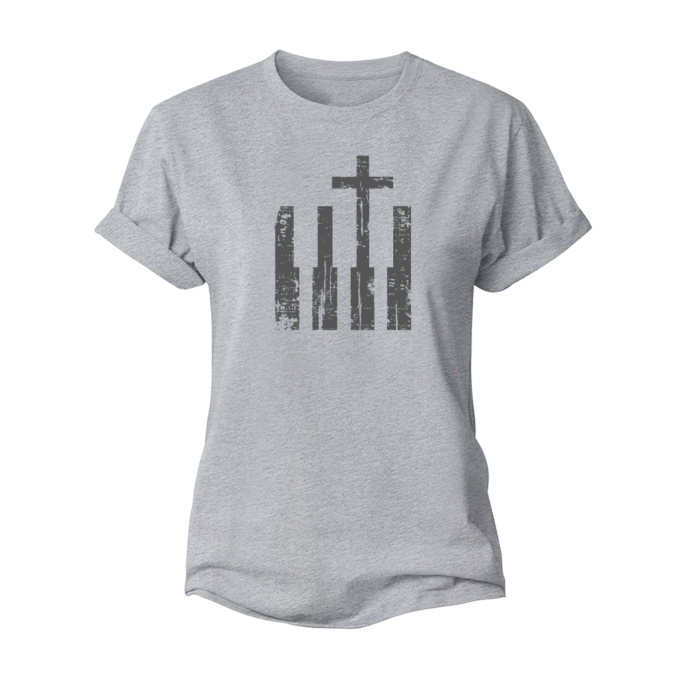 Piano Cross Women's Cotton T-Shirt