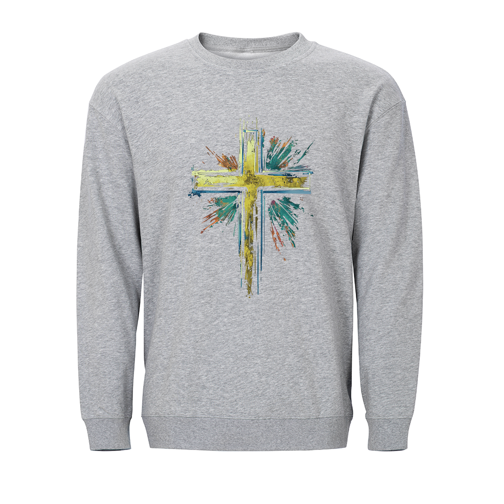 Splashed Ink Cross Crewneck Sweatshirt