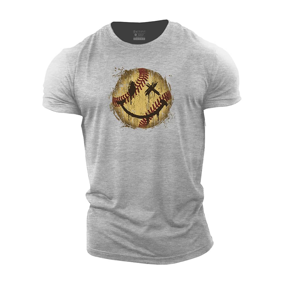 Baseball Smiley Cotton T-Shirt