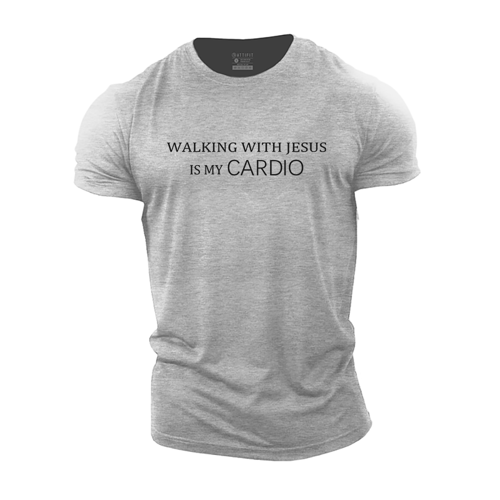 Walking with Jesus Is My Cardio Cotton T-Shirt