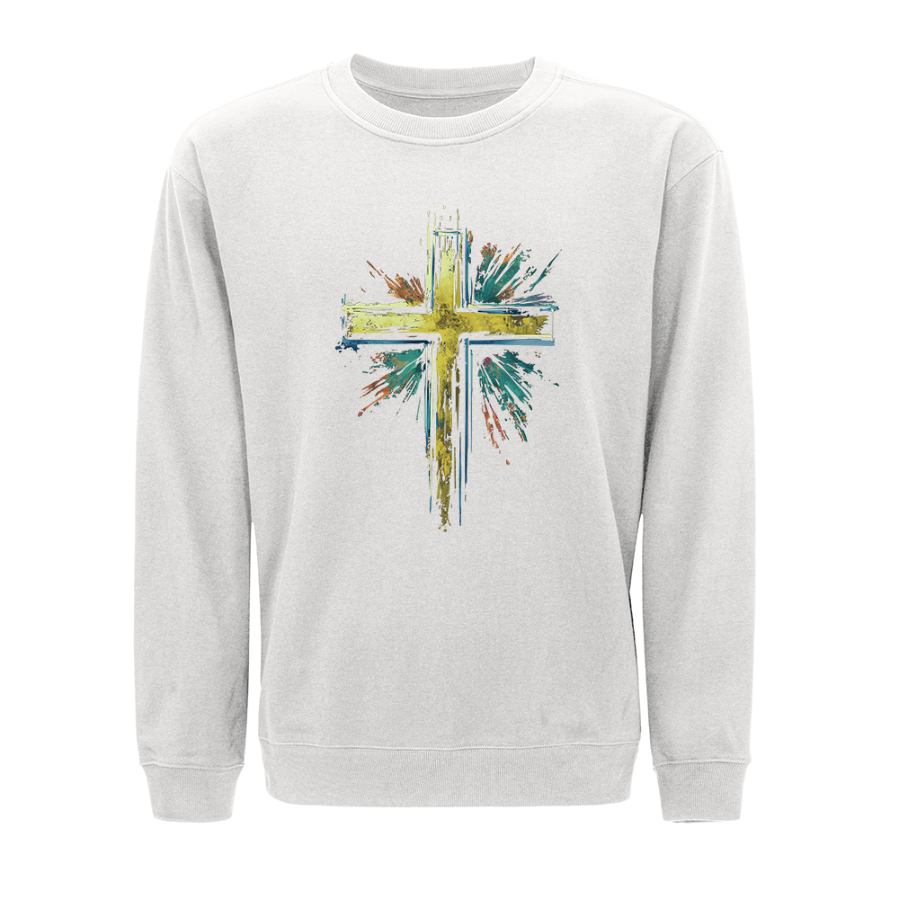 Splashed Ink Cross Crewneck Sweatshirt