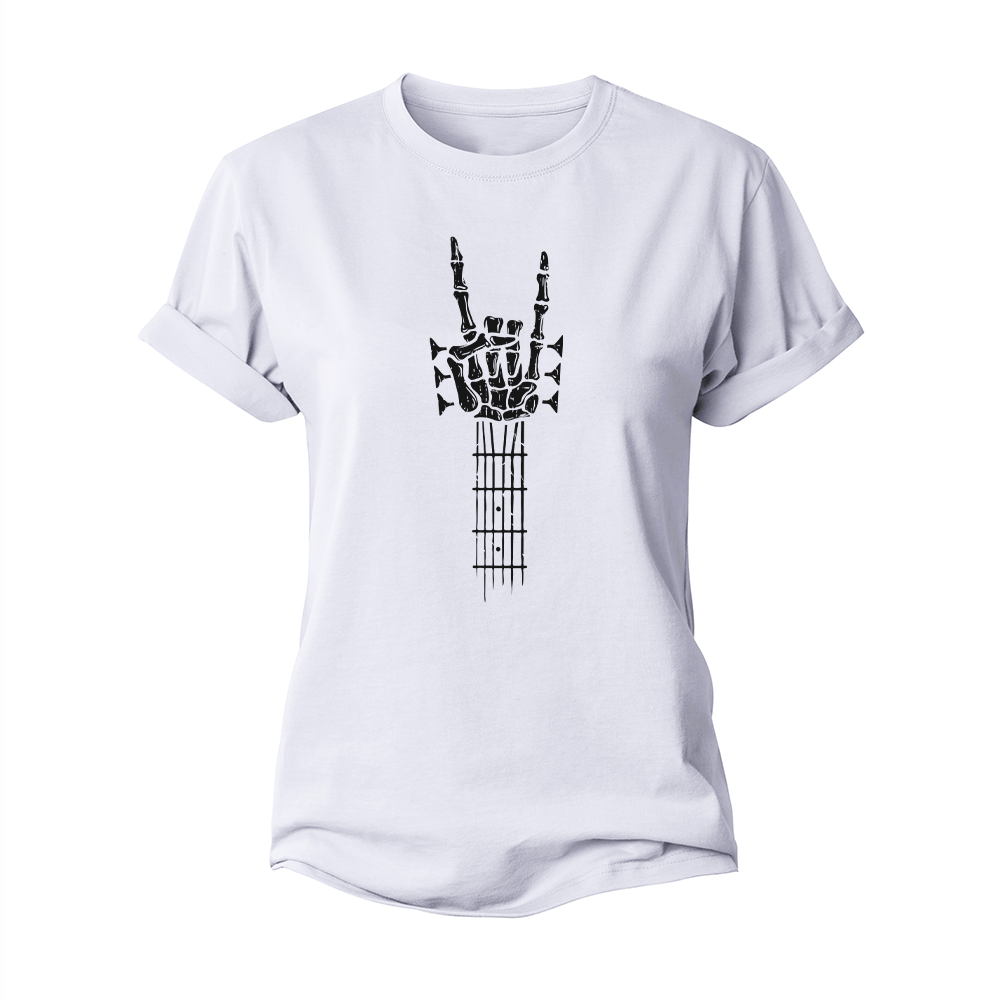 Rock Skull Guitar Women's Cotton T-Shirt