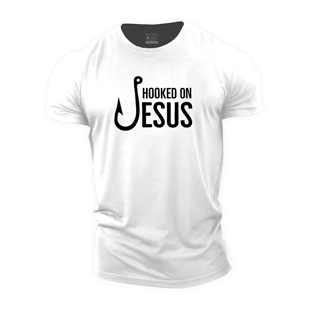 Hooked on Jesus Cotton T-Shirt