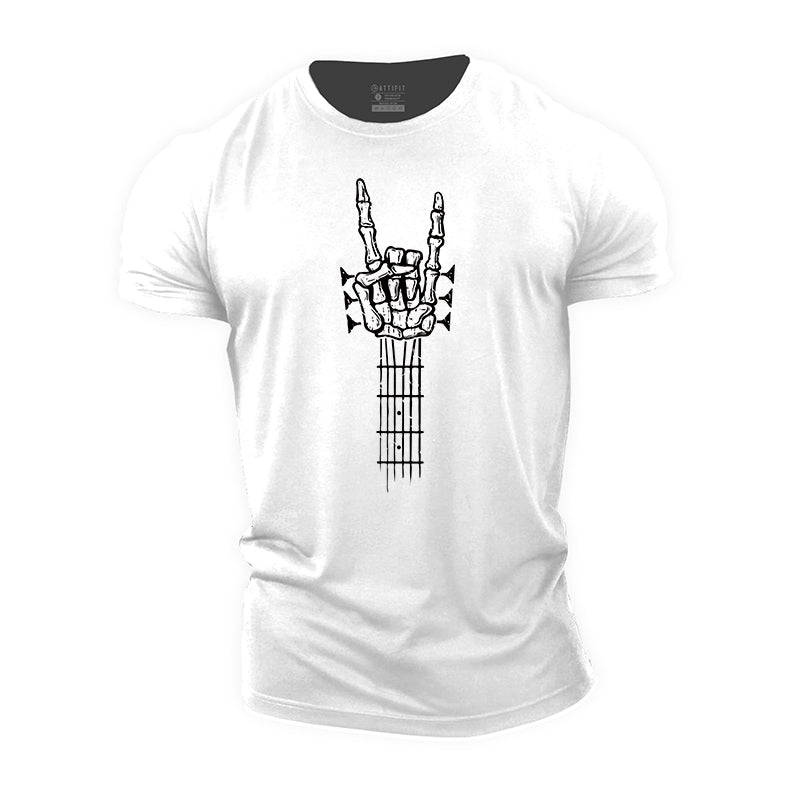 Rock Skull Guitar Cotton T-shirt