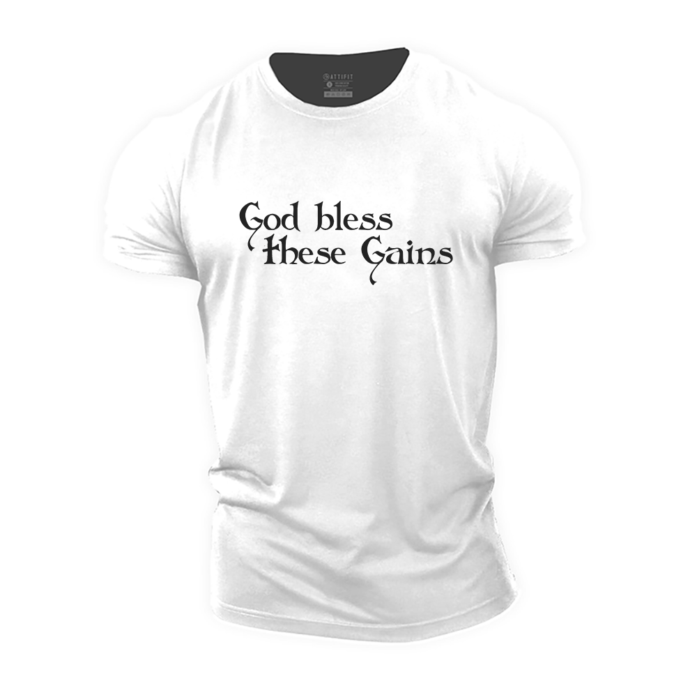 God Bless These Gains Cotton T-Shirt