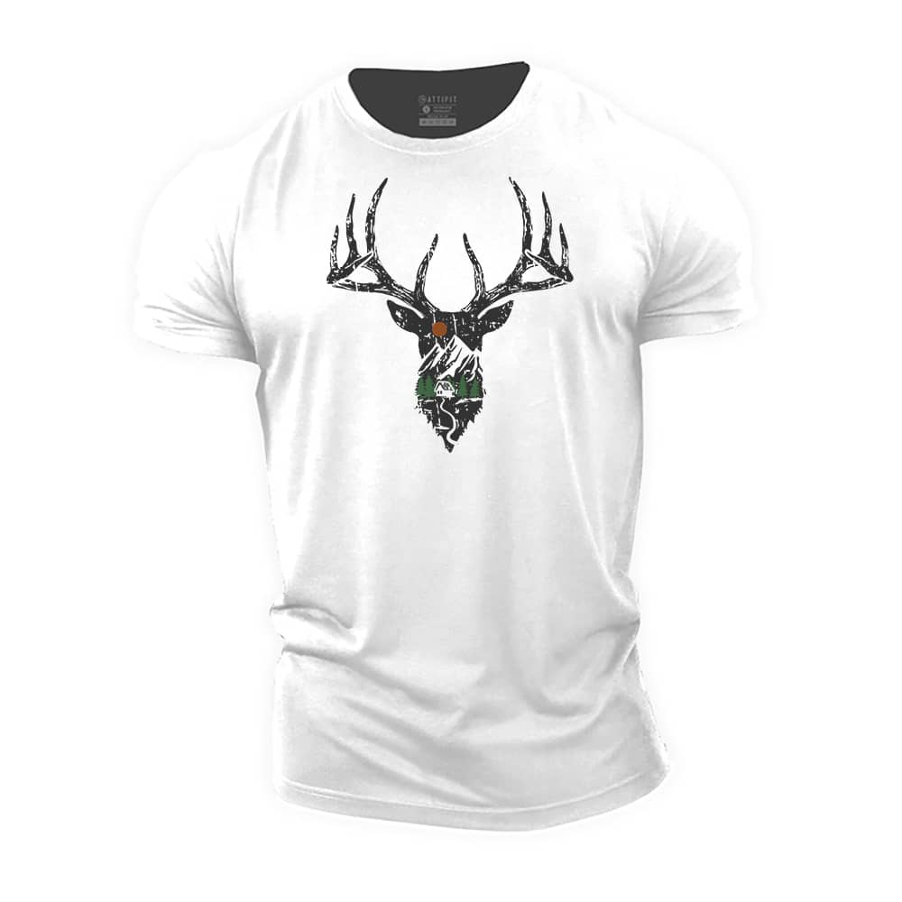 Elk Landscape Cotton T-Shirt