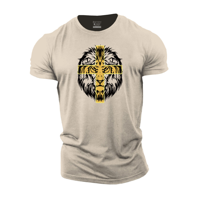 Cross Lion Cotton T-Shirt