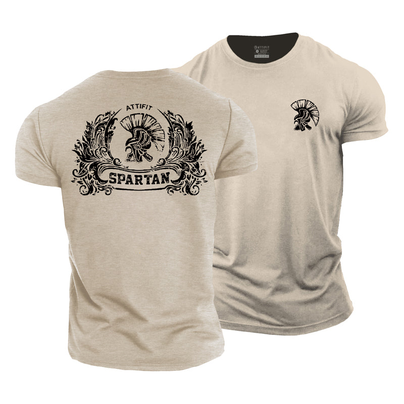 Cotton Spartan Warrior Graphic Fitness T-shirts