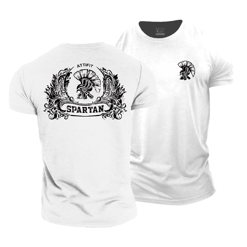 Cotton Spartan Warrior Graphic Fitness T-shirts