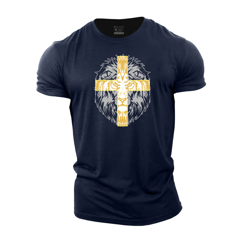 Cross Lion Cotton T-Shirt