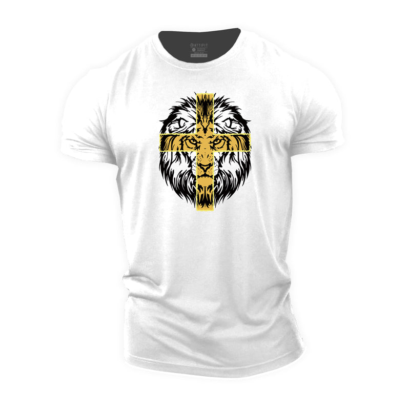 Cross Lion Cotton T-Shirt