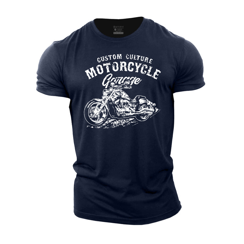 Cotton Motorcycle Graphic Men's T-shirts