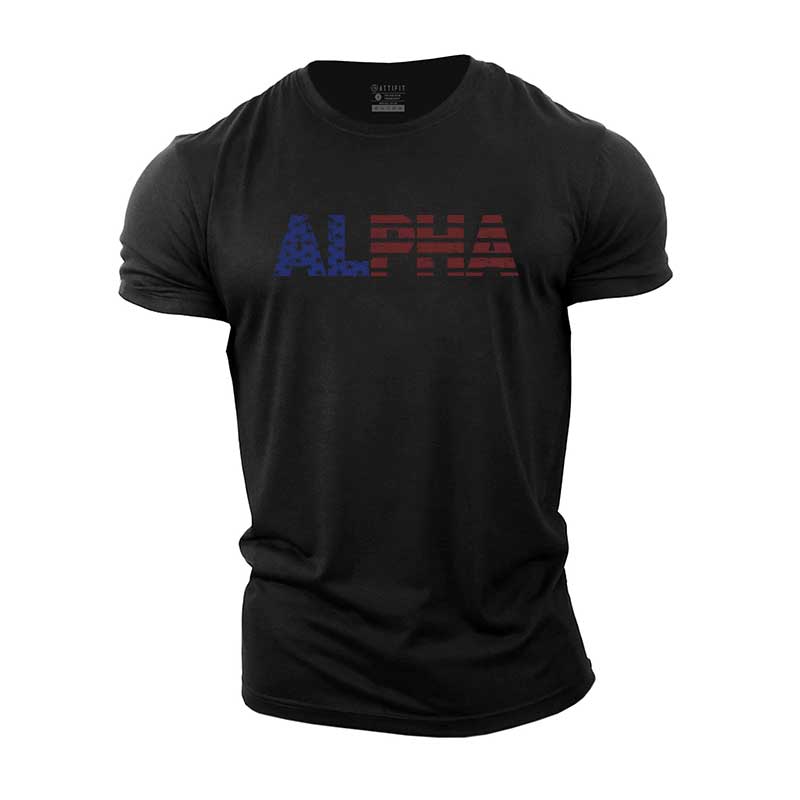 Cotton Alpha Graphic Pattern T-shirts