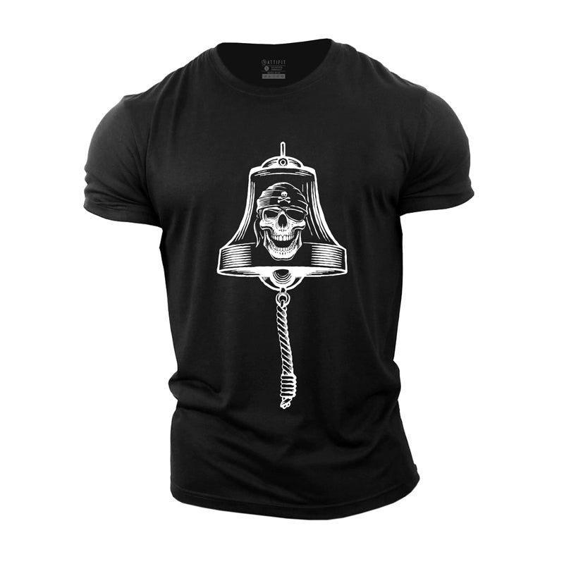 Cotton Skull Bell Graphic Men's Fitness T-shirts